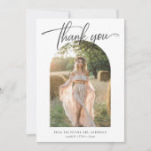 カリグラフィー ブジェット ウェディング ブライダル シャワー 2 フォト サンキューカード (正面)