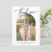 カリグラフィー ブジェット ウェディング ブライダル シャワー 2 フォト サンキューカード (スタンド正面)