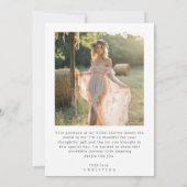 カリグラフィー ブジェット ウェディング ブライダル シャワー 2 フォト サンキューカード (裏面)