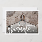 カリグラフィー ブラシ スクリプト フォト 卒業パーティー 招待状 (正面)