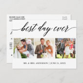 カリグラフィー ベスト デイ エバー 結婚式 フォト サンクス ポストカード (正面/裏面)