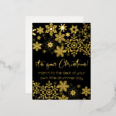 カリグラフィー ホイル スノーフレーク あなたのクリスマス 箔シーズンポストカード (正面/裏面)