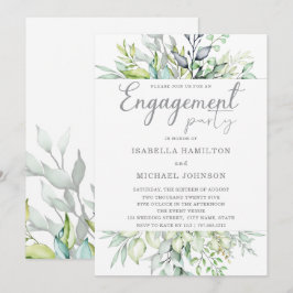 カリグラフィー ボタニカルエンゲージメントパーティー 招待状