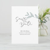 カリグラフィー ボタニカル ウェディング セーブ・ザ・デート (スタンド正面)