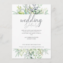 カリグラフィー ボタニカル ウェディング 詳細 エンクロージャーカード