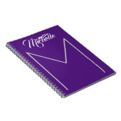 カリグラフィー ボールド モノグラム ネーム モダン ミニマリスト ノートブック (右側)