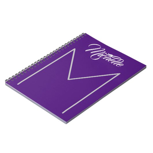 カリグラフィー ボールド モノグラム ネーム モダン ミニマリスト ノートブック (左側)