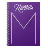 カリグラフィー ボールド モノグラム ネーム モダン ミニマリスト ノートブック (正面)