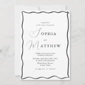 カリグラフィー ミニマリスト 手描き フレーム ウェディング 招待状 (正面)