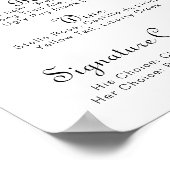 カリグラフィー ミニマル ウェディング バーメニュー ポスター (角)