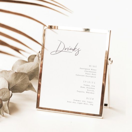 カリグラフィー ミニマル モダン バー メニュー サイン