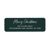 カリグラフィー メリークリスマス 返信先住所 ラベル (正面)