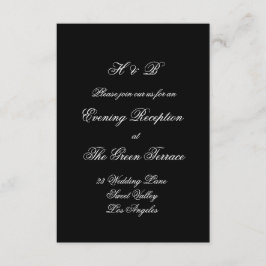 カリグラフィー モノグラム ブラック＆ホワイト フォーマル ウェディング エンクロージャーカード