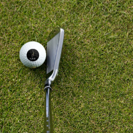 カリグラフィー モノグラム 水彩画 文字 I 黒 ゴルフボール