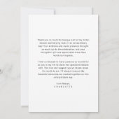 カリグラフィー ラブ&サンクス アーチ フォト ブライダル シャワー サンキューカード (裏面)