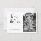 カリグラフィー ラブ&サンクス ブライダルシャワー 2 フォト サンキューカード (正面)