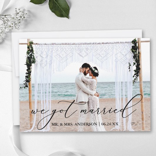 カリグラフィー 夫婦になった 結婚記念写真 ウェディングカード サンキューカード