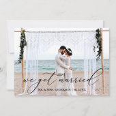 カリグラフィー 夫婦になった 結婚記念写真 ウェディングカード サンキューカード (正面)