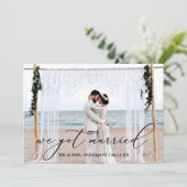 カリグラフィー 夫婦になった 結婚記念写真 ウェディングカード サンキューカード (スタンド正面)