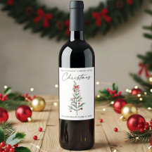 カリグラフィー 水彩 クリスマスツリー 赤いリボン