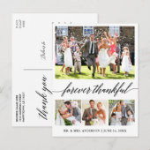 カリグラフィー 永久に感謝 4枚の写真 ありがとう ポストカード (正面/裏面)