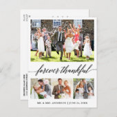 カリグラフィー 永遠に感謝 4枚の写真 ありがとう ポストカード (正面/裏面)