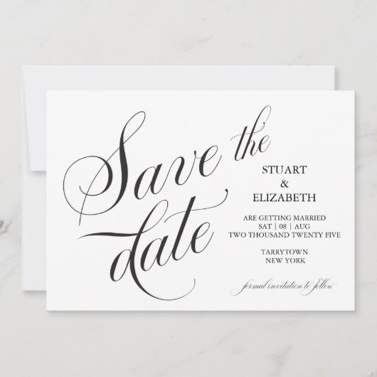 カリグラフィー 結婚式の招待状 Save the Date セーブザデート (正面)