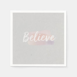 カリグラフィー Believe スタンダードカクテルナプキン