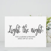 カリグラフィー | "Light the night" 結婚式看板 招待状 (スタンド正面)
