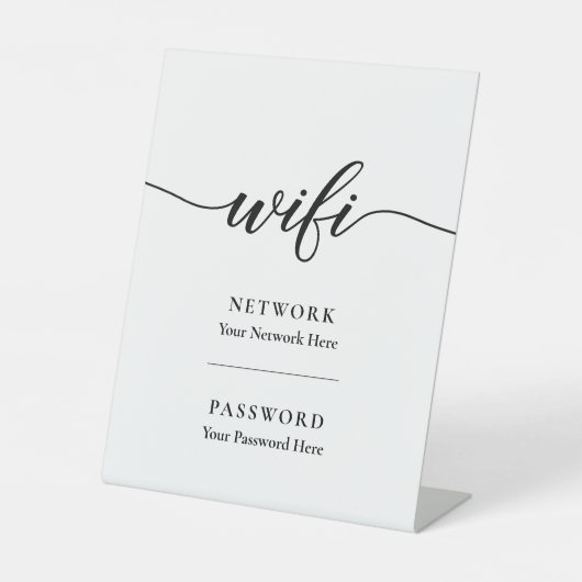 カリグラフィー WiFi パスワード ネットワーク 台座サイン (正面)