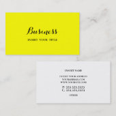 カリグラフィ(黄色のミニマモダンリスト) 名刺 (正面/裏面)