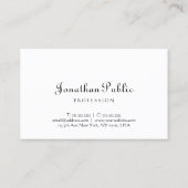 カリグラフエレガントスクリプトのミニマルテンプレート 名刺 (裏面)