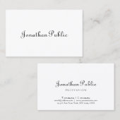 カリグラフエレガントスクリプトのミニマルテンプレート 名刺 (正面/裏面)