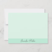 カリグラフスクリプトミントグリーンモダンテンプレート ノートカード (裏面)