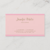 カリグラフテンプレートエレガントピンク金ゴールドスクリプトトップ 名刺 (裏面)