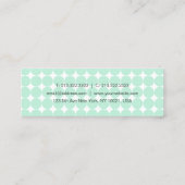カリグラフテンプレートエレガントミントグリーンホワイトミン スキニー名刺 (裏面)