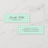 カリグラフテンプレートエレガントミントグリーンホワイトミン スキニー名刺 (正面/裏面)