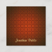 カリグラフ文字テンプレートレッドダマスクプロフェッショナル スクエア名刺 (正面)