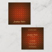 カリグラフ文字テンプレートレッドダマスクプロフェッショナル スクエア名刺 (正面/裏面)
