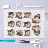 カリコかわいらし猫フッシー切り 薄葉紙 (クラフト)