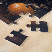 カリコの子猫が紅葉の間に座る ジグソーパズル (側面)