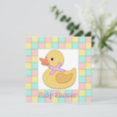 カリコアデュックリングピンクのボウパステルスクエアシャワーA 招待状 (スタンド正面)