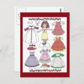 カリコガールジェニー紙ドール葉書 ポストカード (正面/裏面)