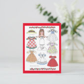 カリコガールベッシーオールドファッションド紙ドール ポストカード (スタンド正面)