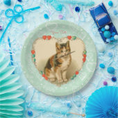 カリコキッテンバレンタインハート ペーパープレート (パーティー)