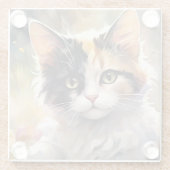 カリコキャットアンド蝶イン春ガーデン ガラスコースター (裏面)