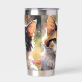 カリコキャットアンド蝶イン春ガーデン 保温保冷タンブラー (左面)