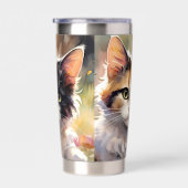 カリコキャットアンド蝶イン春ガーデン 保温保冷タンブラー (右面)