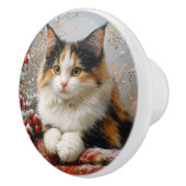 カリコキャットウィンターシ絵を描ーン セラミックノブ (右)