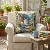 カリコキャットオンフローラポーチコテージコア クッション